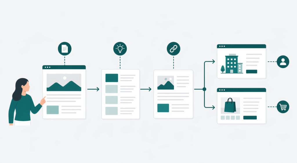 オウンドメディアからコーポレートサイトやECサイトへ送客